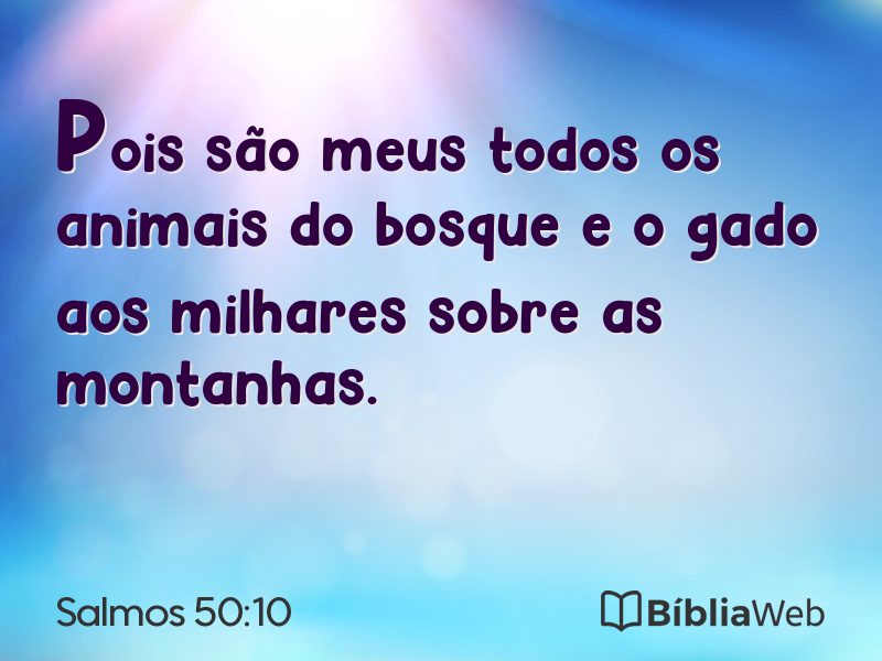 Salmos 50:10 em imagem para compartilhar