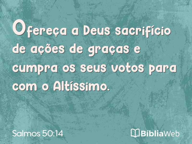 Salmos 50:14 em imagem para compartilhar
