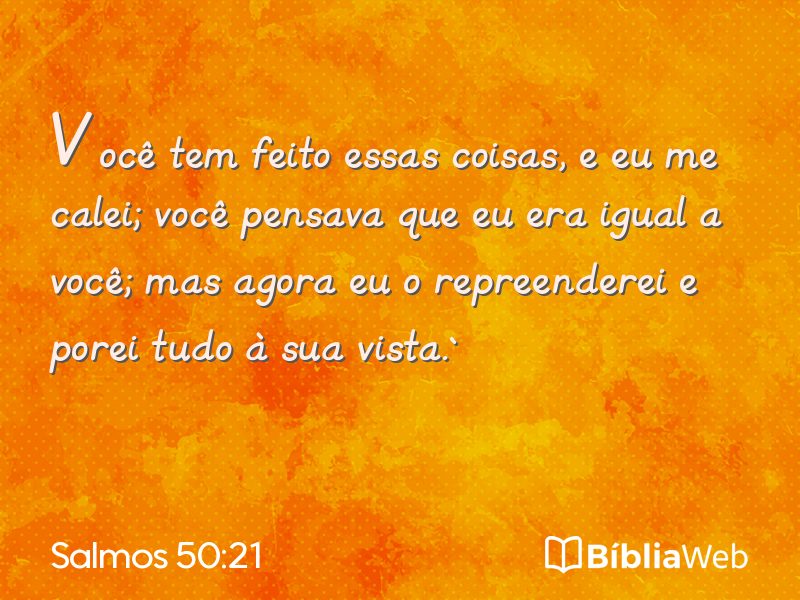 Salmos 50:21 em imagem para compartilhar