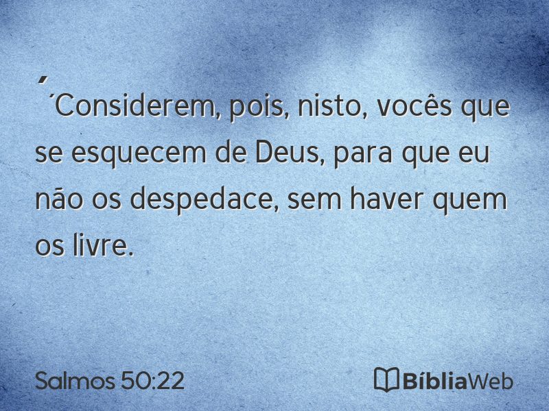 Salmos 50:22 em imagem para compartilhar