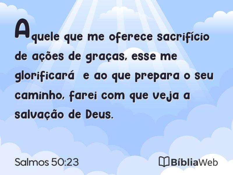 Salmos 50:23 em imagem para compartilhar
