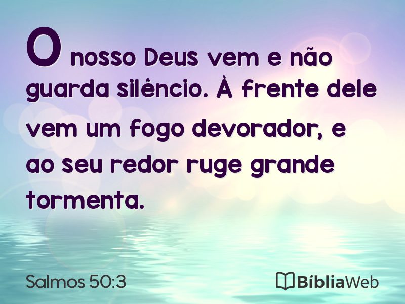 Salmos 50:3 em imagem para compartilhar