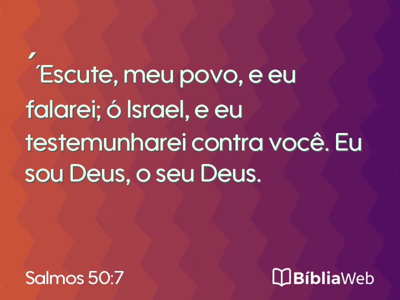 Salmos 50:7 em imagem para compartilhar