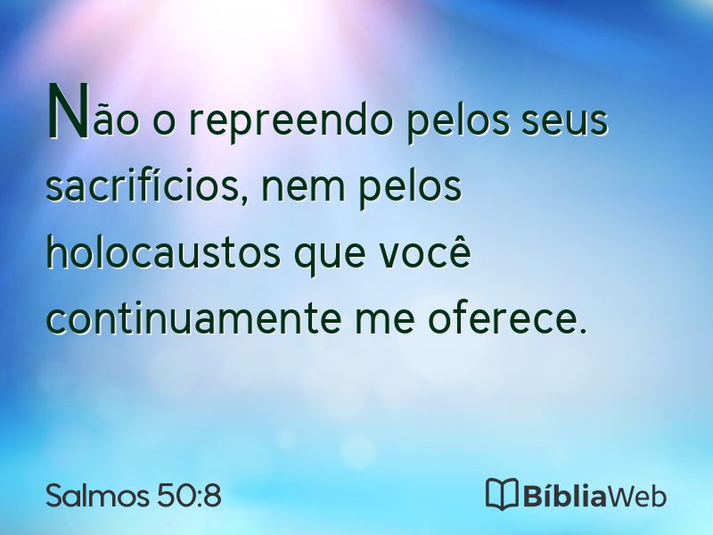 Salmos 50:8 em imagem para compartilhar