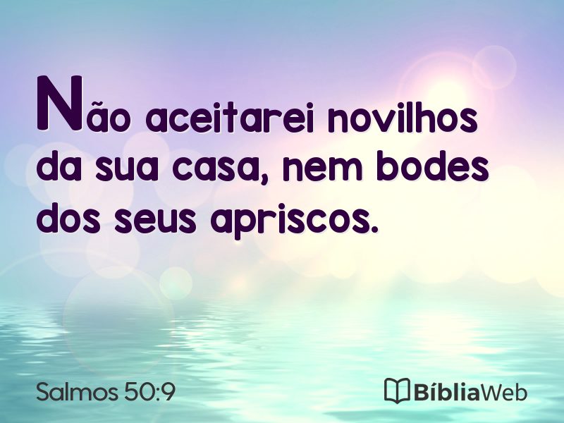 Salmos 50:9 em imagem para compartilhar