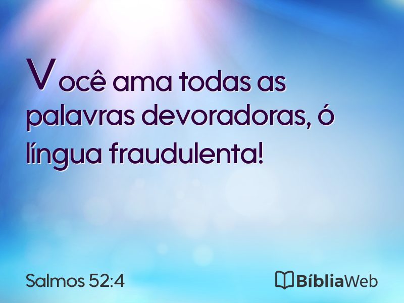 Salmos 52:4 em imagem para compartilhar