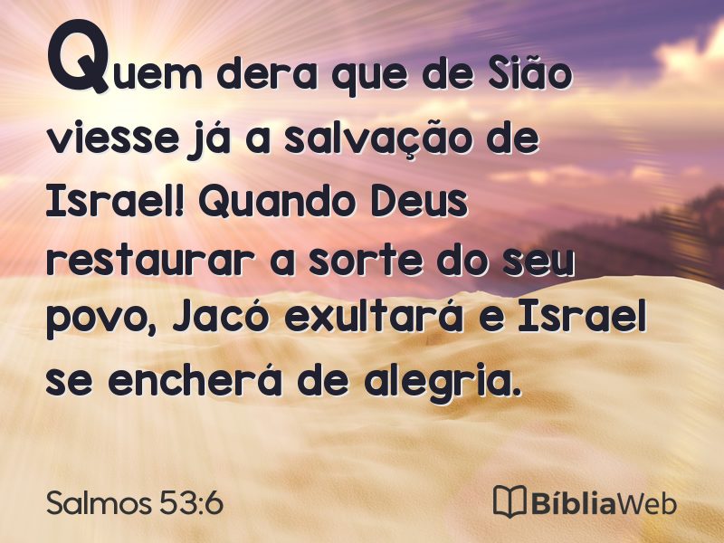 Salmos 53:6 em imagem para compartilhar
