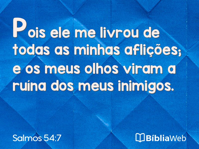 Salmos 54:7 em imagem para compartilhar