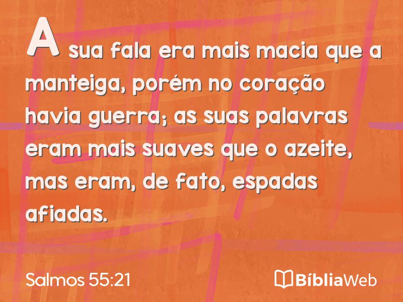 Salmos 55:21 em imagem para compartilhar