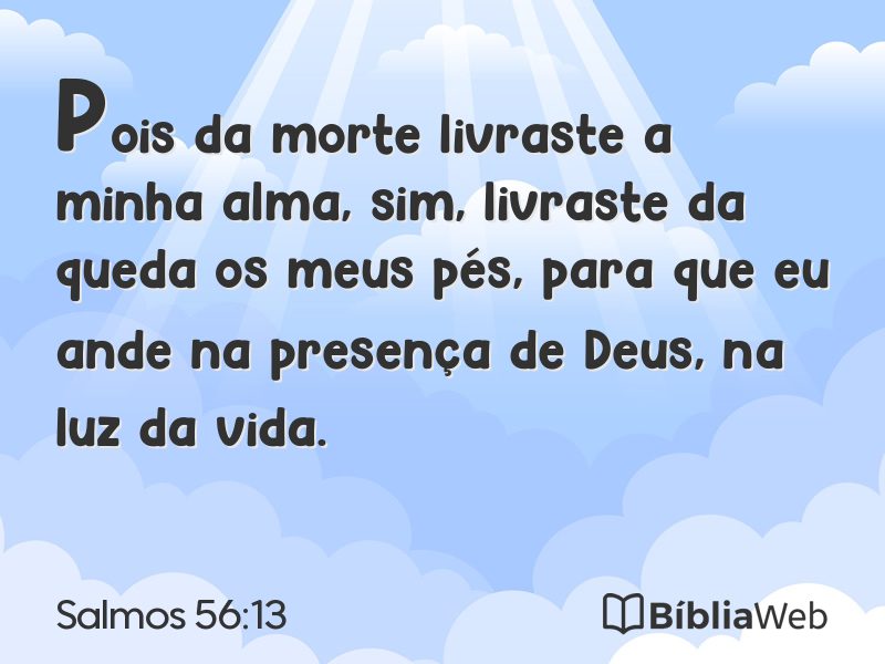 Salmos 56:13 em imagem para compartilhar