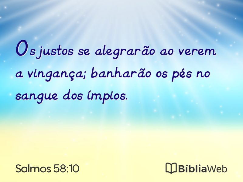 Salmos 58:10 em imagem para compartilhar