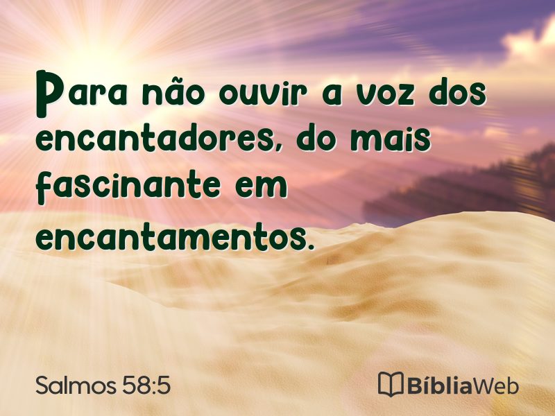 Salmos 58:5 em imagem para compartilhar