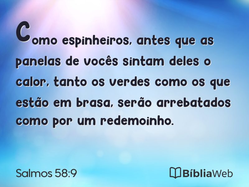 Salmos 58:9 em imagem para compartilhar