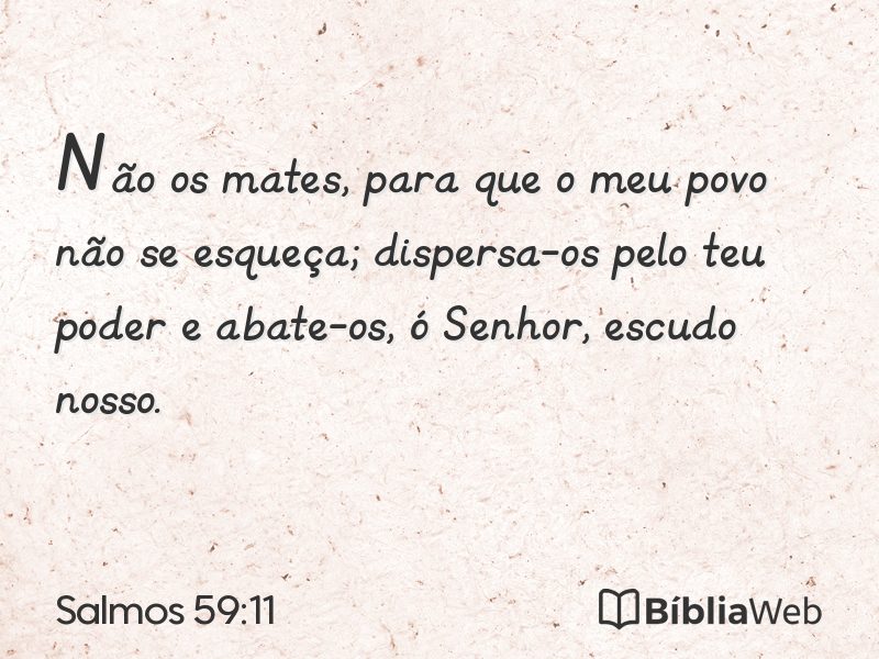 Salmos 59:11 em imagem para compartilhar