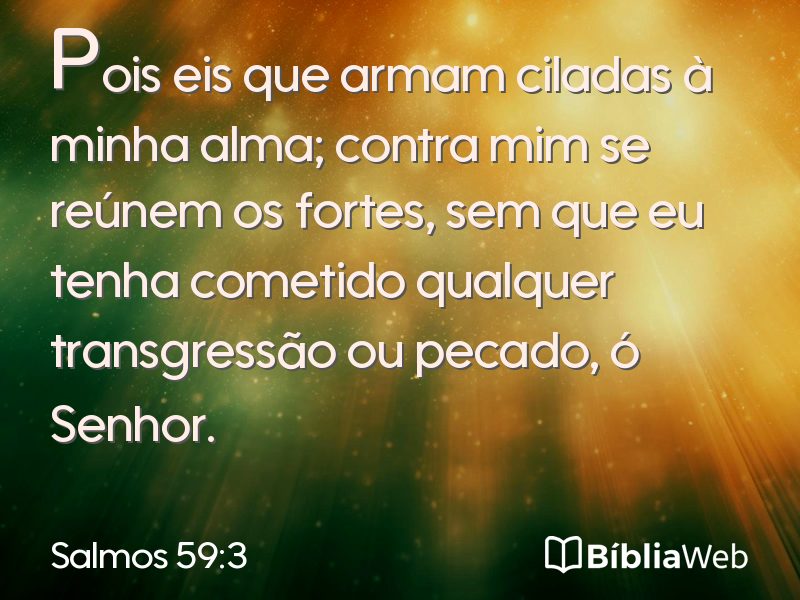 Salmos 59:3 em imagem para compartilhar