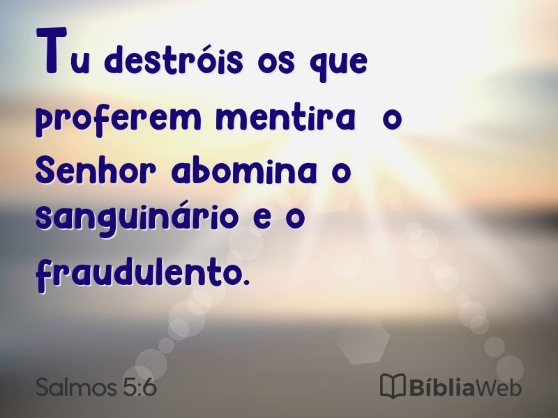 Salmos 5:6 em imagem para compartilhar