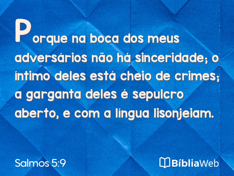 Salmos 5:9 em imagem para compartilhar