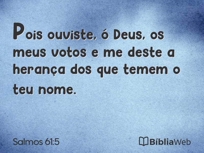 Salmos 61:5 em imagem para compartilhar