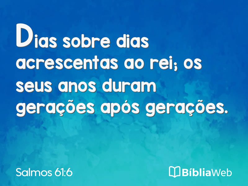 Salmos 61:6 em imagem para compartilhar