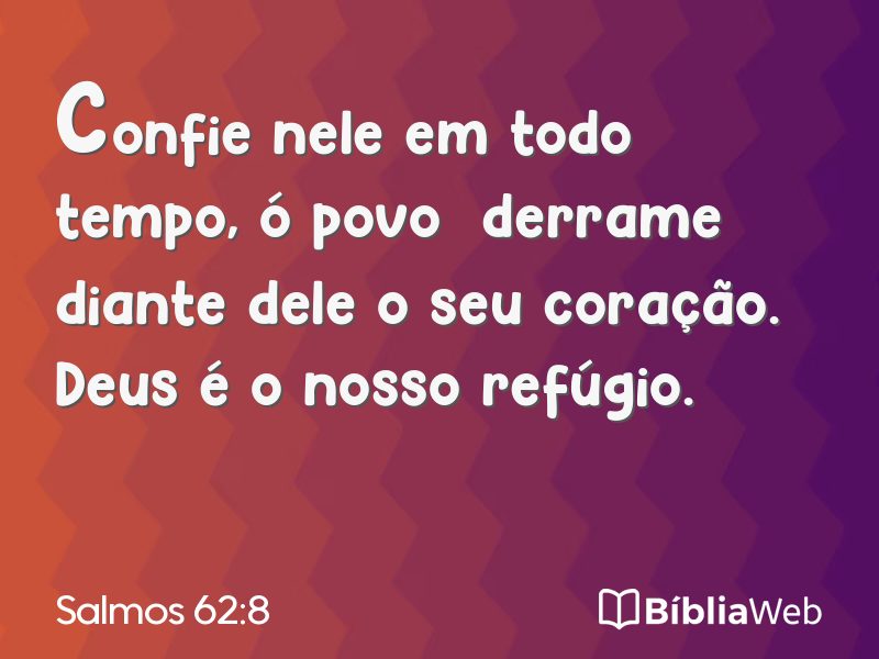 Salmos 62:8 em imagem para compartilhar
