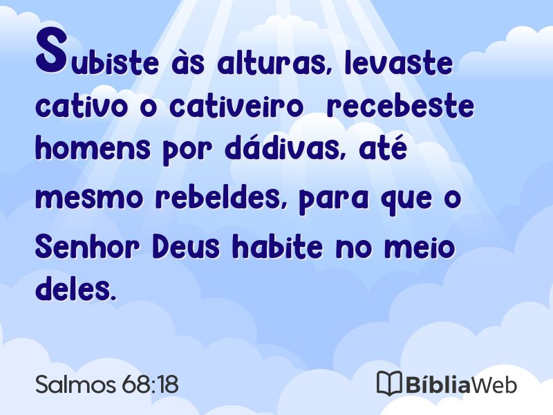 Salmos 68:18 em imagem para compartilhar