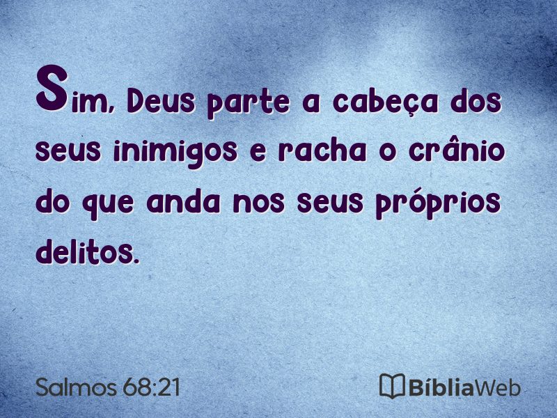 Salmos 68:21 em imagem para compartilhar