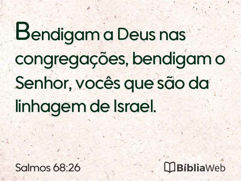 Salmos 68:26 em imagem para compartilhar