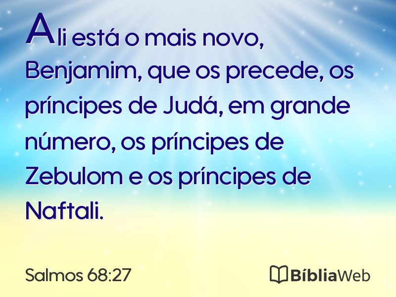 Salmos 68:27 em imagem para compartilhar