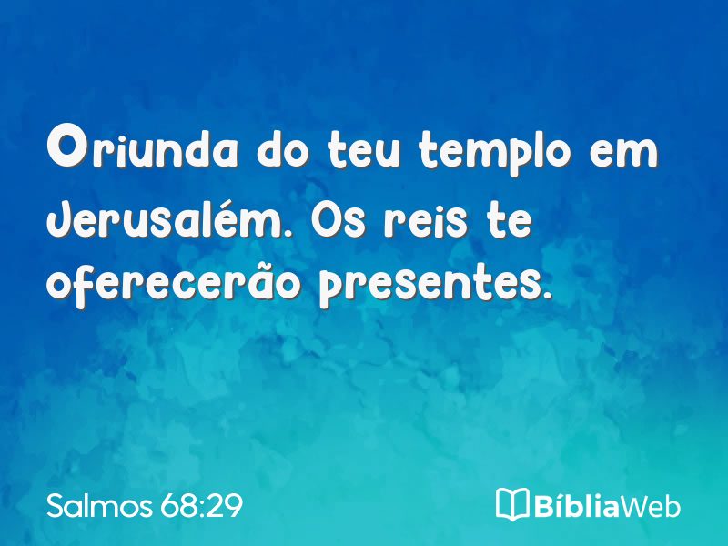 Salmos 68:29 em imagem para compartilhar
