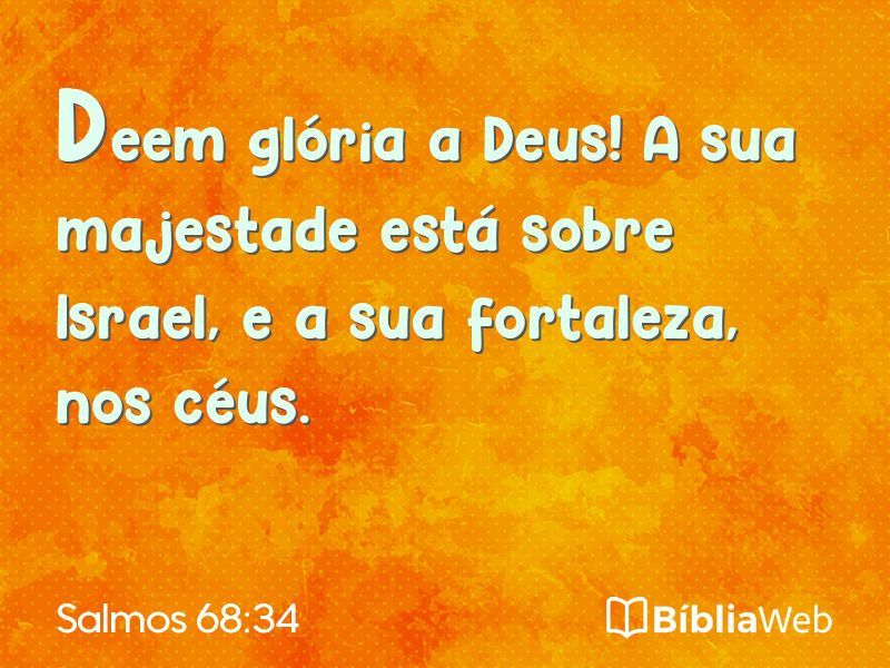 Salmos 68:34 em imagem para compartilhar