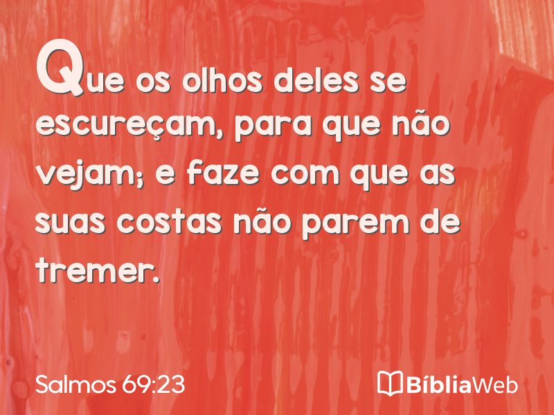 Salmos 69:23 em imagem para compartilhar