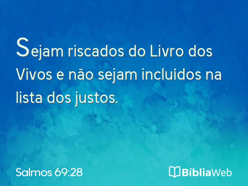 Salmos 69:28 em imagem para compartilhar
