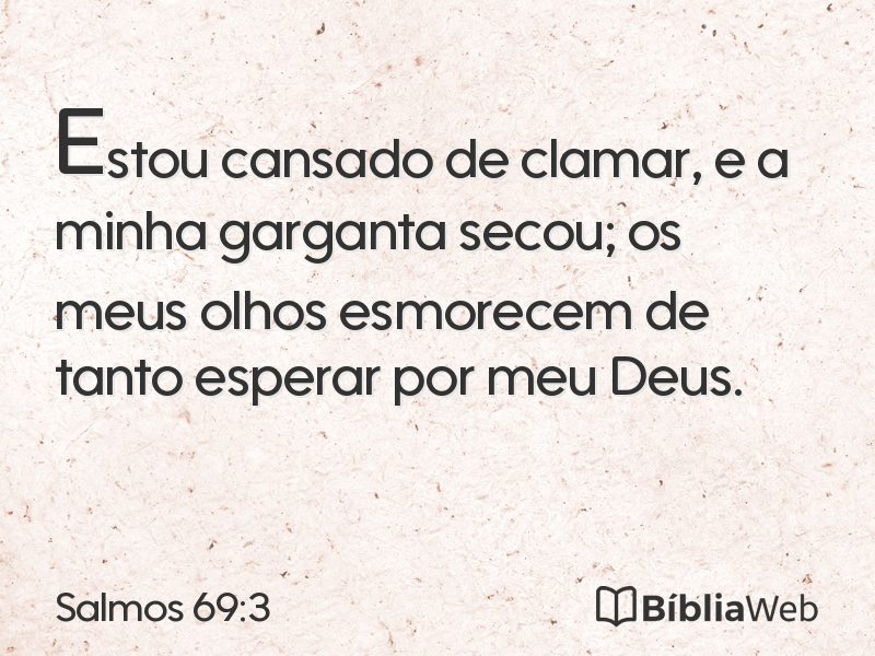 Salmos 69:3 em imagem para compartilhar