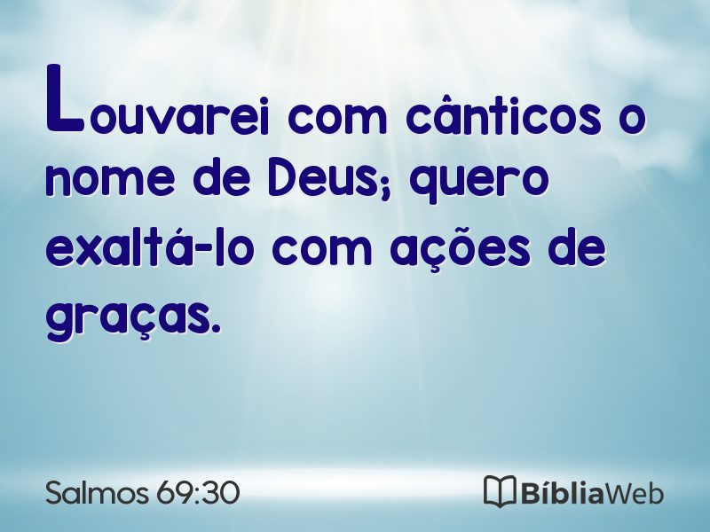 Salmos 69:30 em imagem para compartilhar