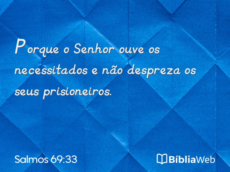 Salmos 69:33 em imagem para compartilhar
