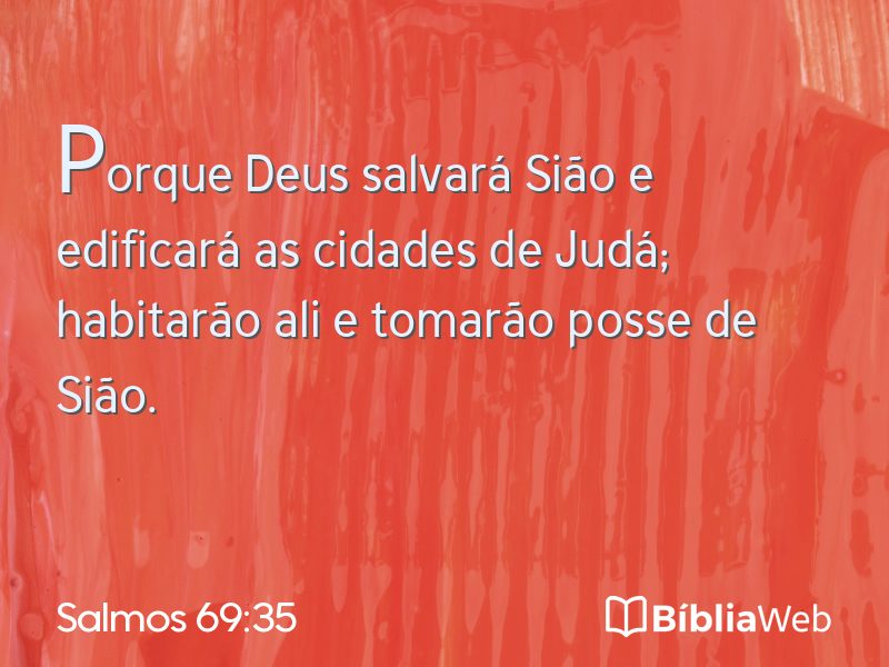 Salmos 69:35 em imagem para compartilhar