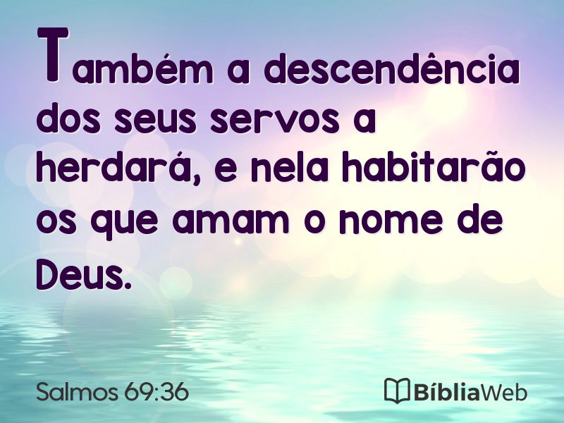 Salmos 69:36 em imagem para compartilhar