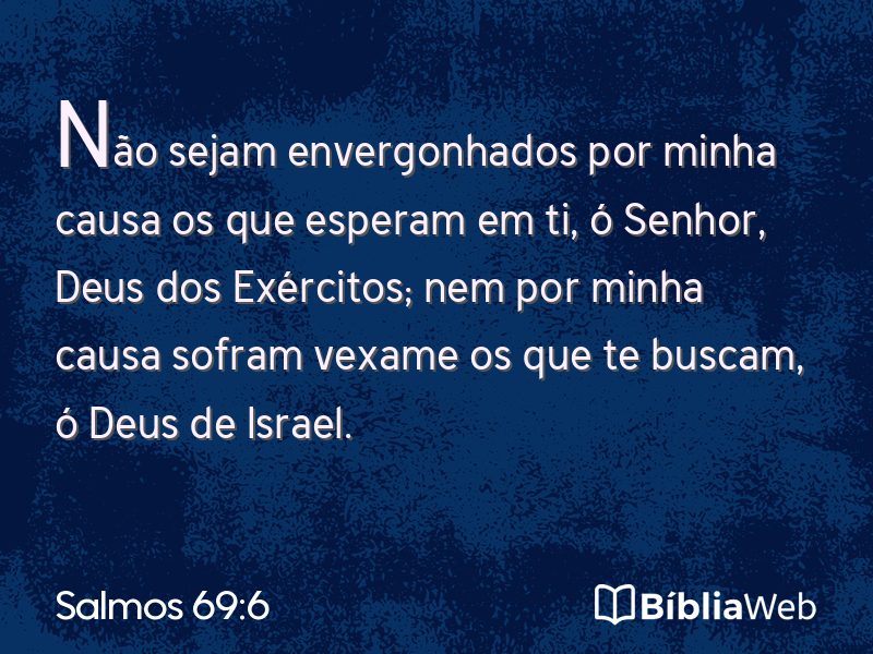 Salmos 69:6 em imagem para compartilhar