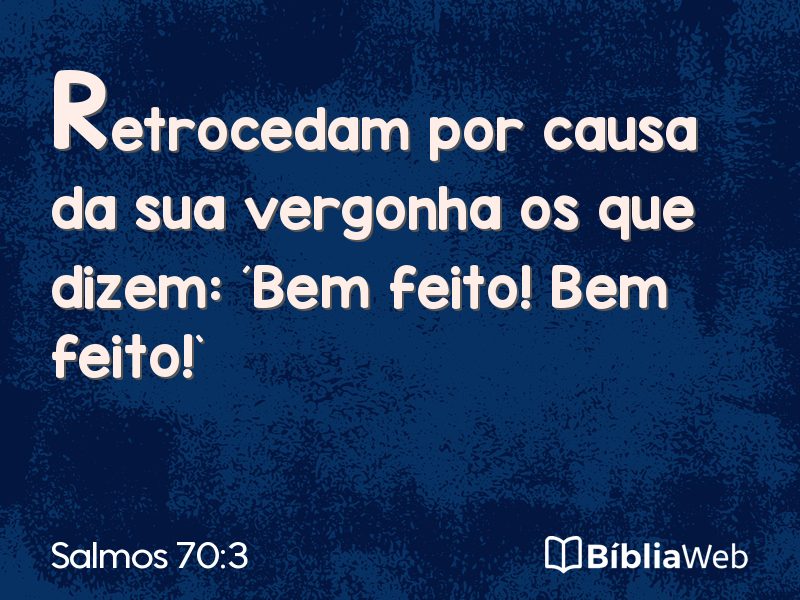 Salmos 70:3 em imagem para compartilhar