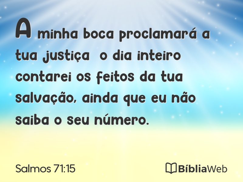 Salmos 71:15 em imagem para compartilhar