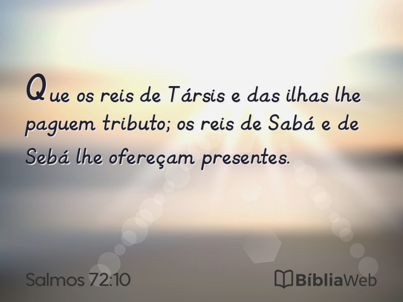 Salmos 72:10 em imagem para compartilhar
