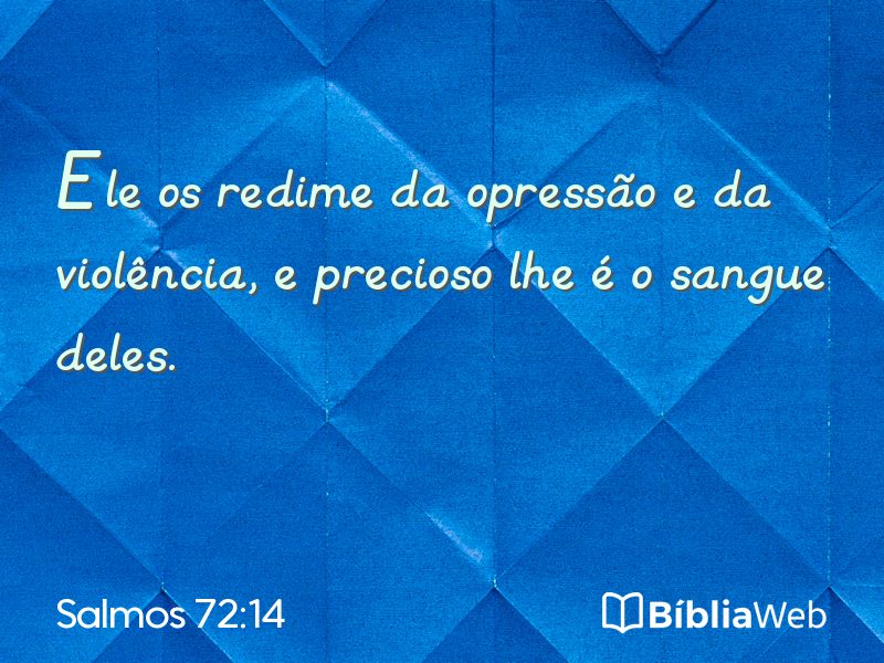Salmos 72:14 em imagem para compartilhar