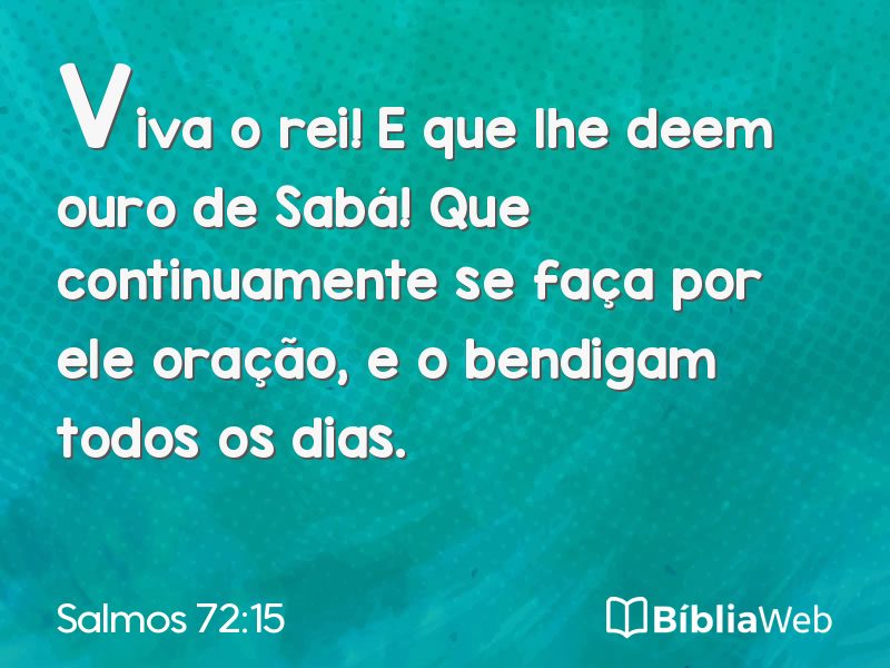 Salmos 72:15 em imagem para compartilhar