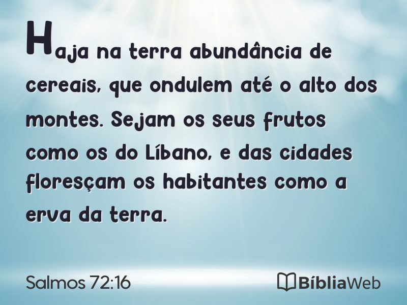 Salmos 72:16 em imagem para compartilhar