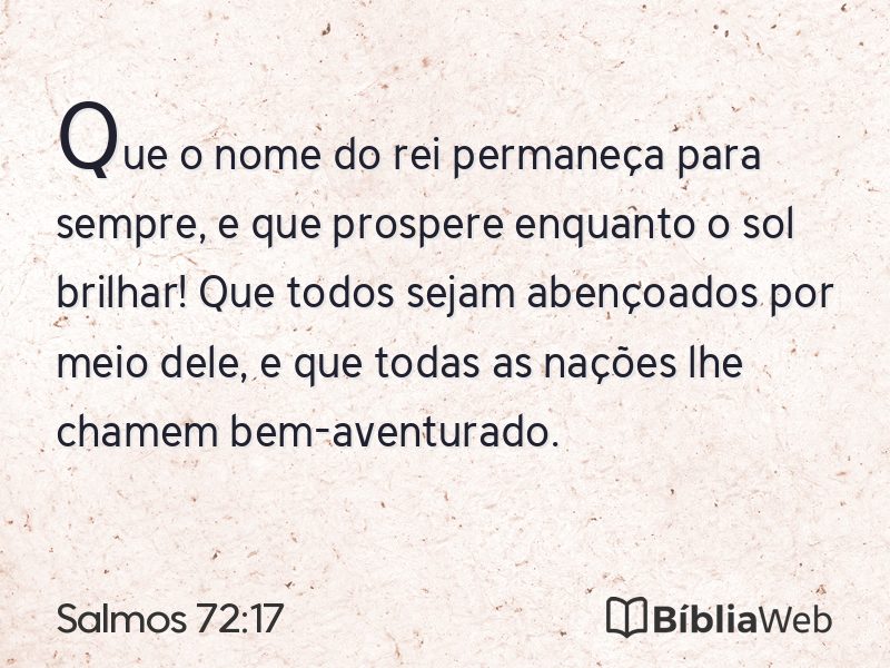 Salmos 72:17 em imagem para compartilhar