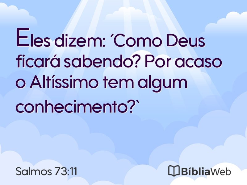 Salmos 73:11 em imagem para compartilhar