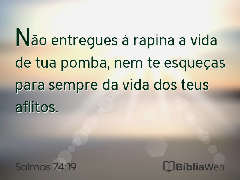 Salmos 74:19 em imagem para compartilhar