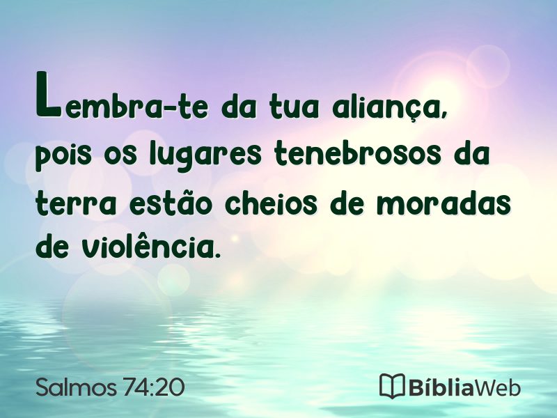 Salmos 74:20 em imagem para compartilhar