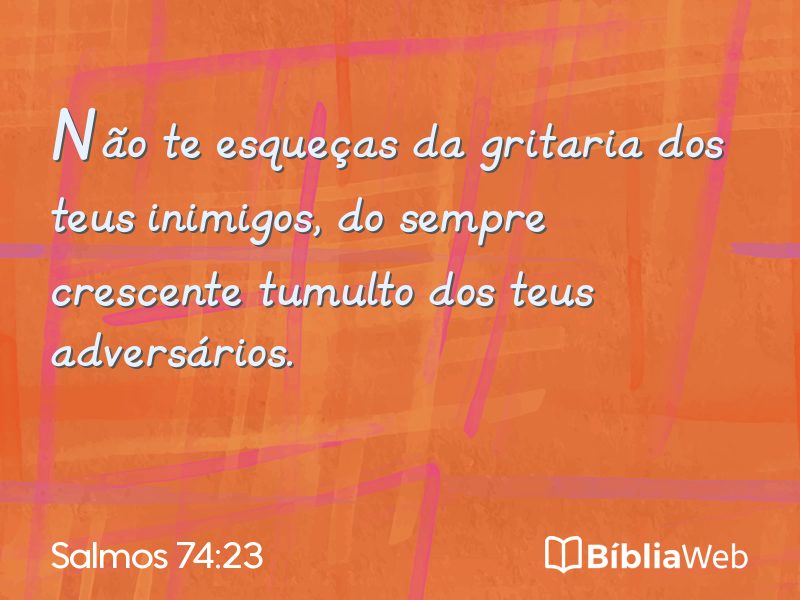 Salmos 74:23 em imagem para compartilhar