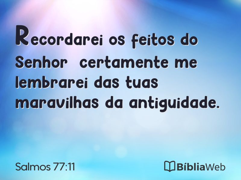 Salmos 77:11 em imagem para compartilhar